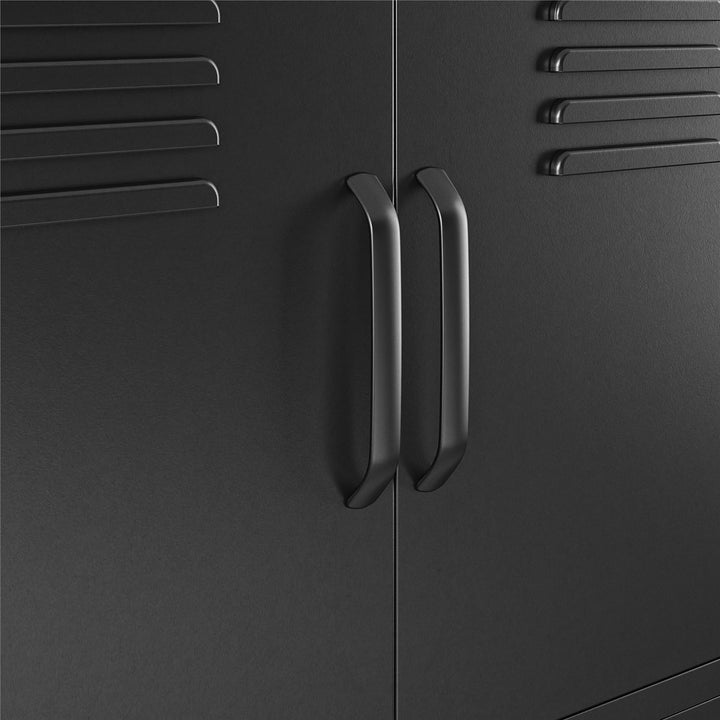 Modern 4 door accent cabinet - Black