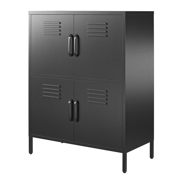 four-door metal cabinet - Black