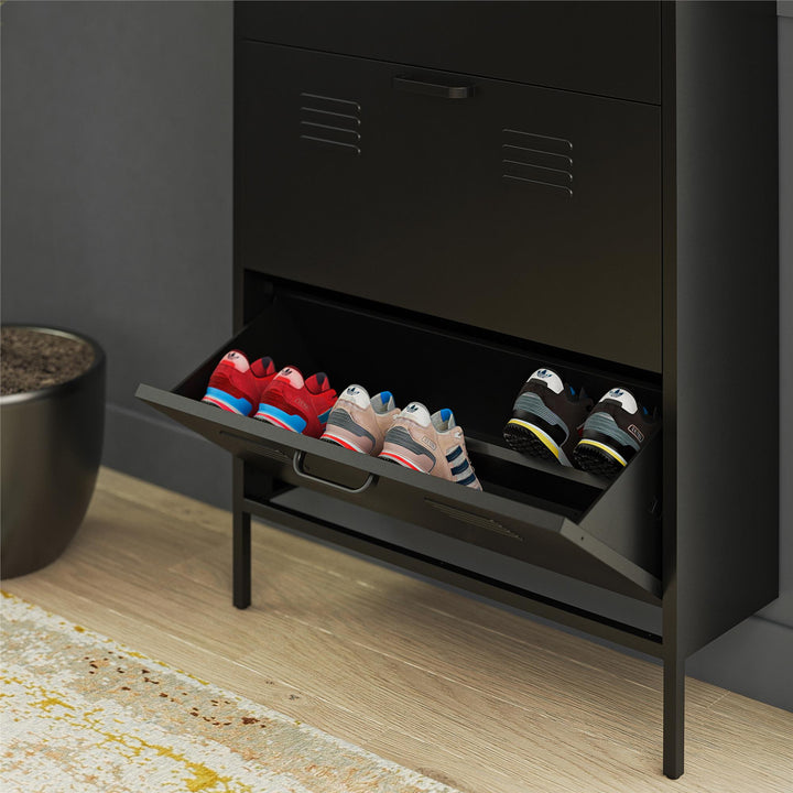 3 door shoe cabinet - Black