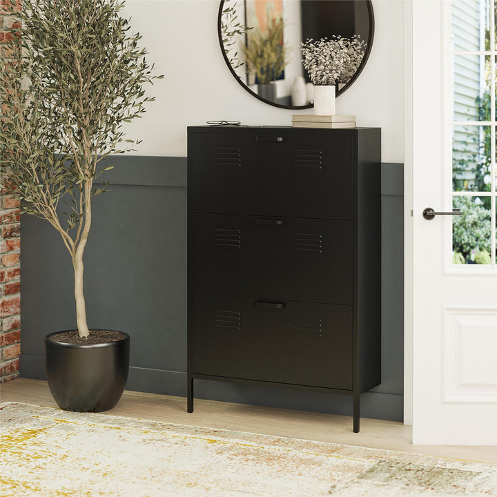 Three-tier shoe storage unit - Black