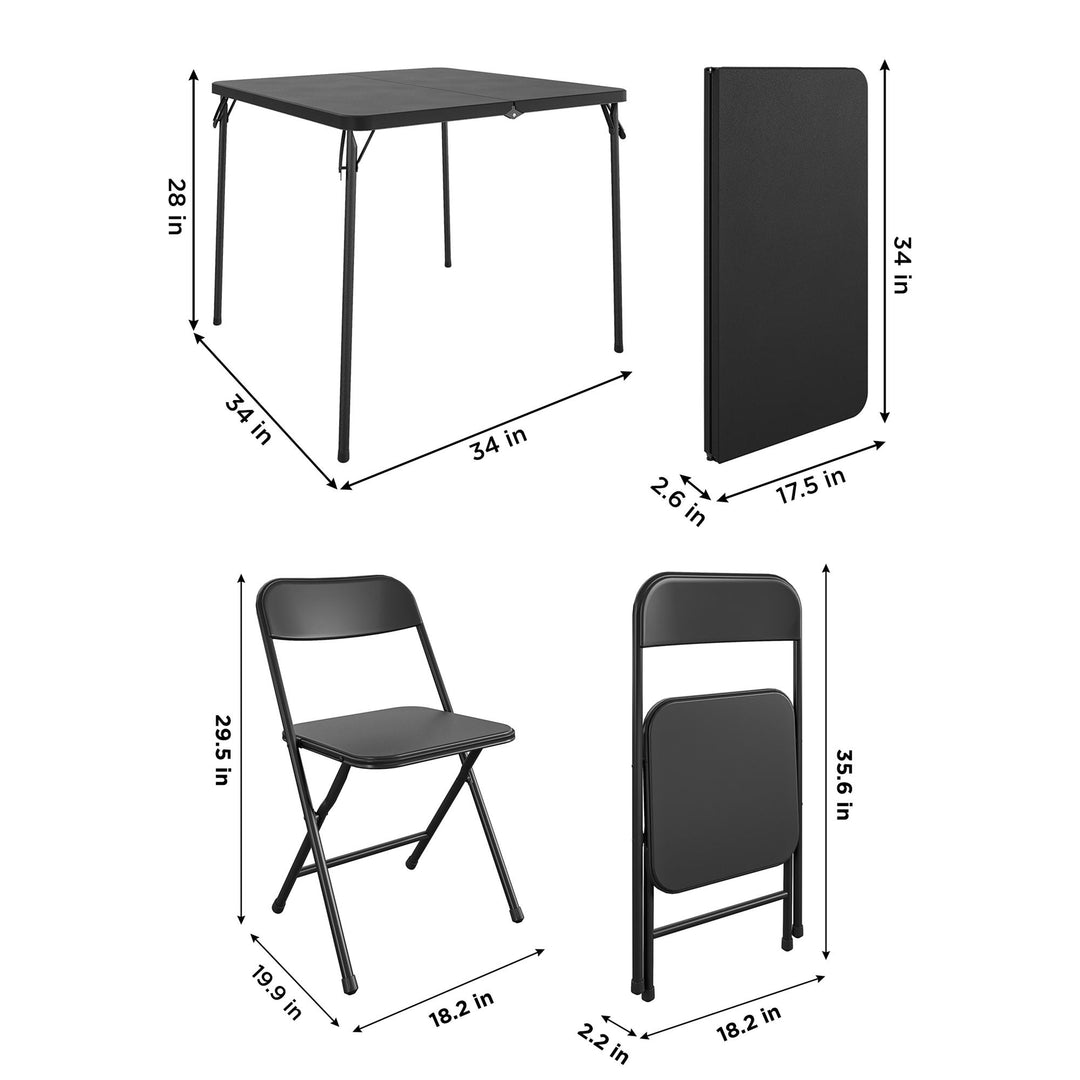 5-Piece Table & Chair Set - Black - 5 Piece
