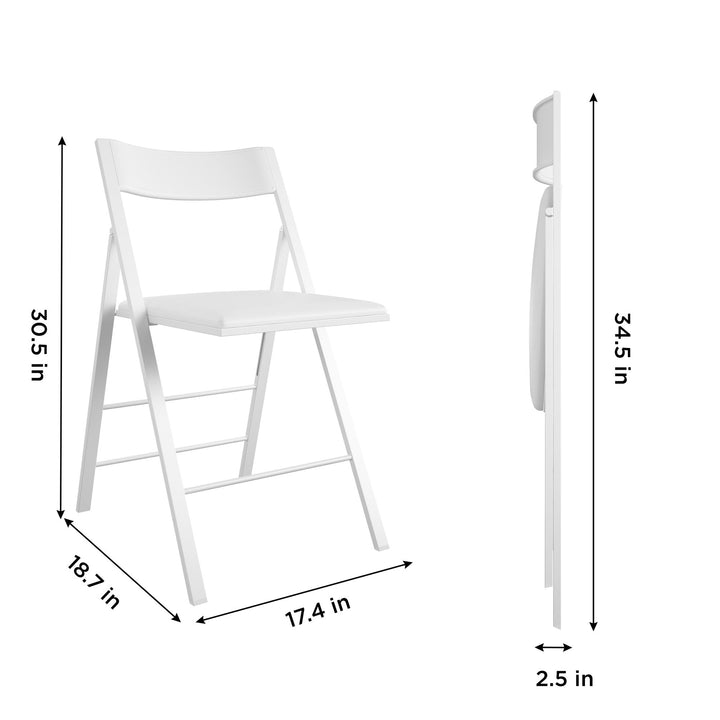 Stylish Outdoor Foldable Chairs - White - 2-Pack