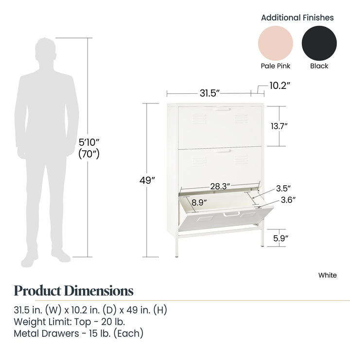 shoe metal storage cabinet - Black