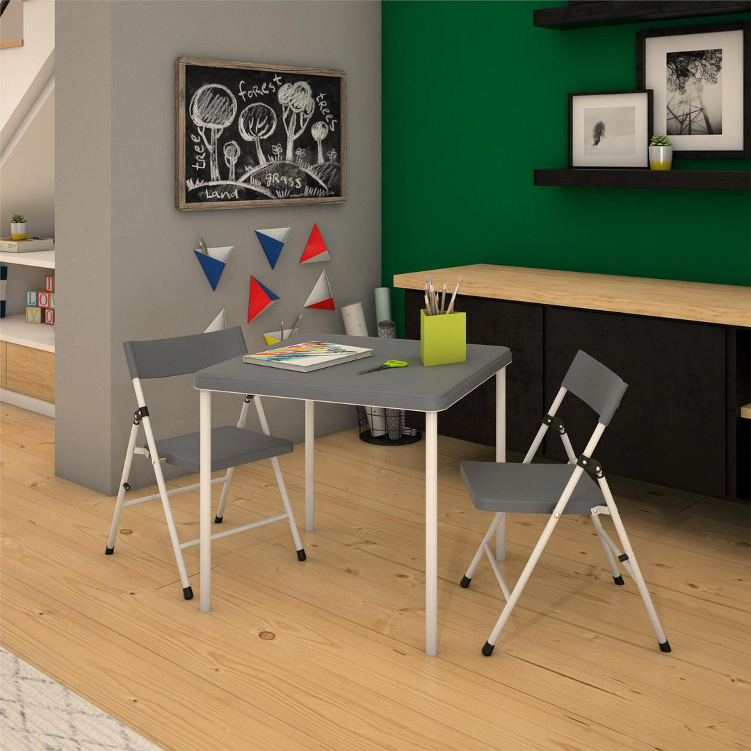 folding chairs with table - Cool Gray