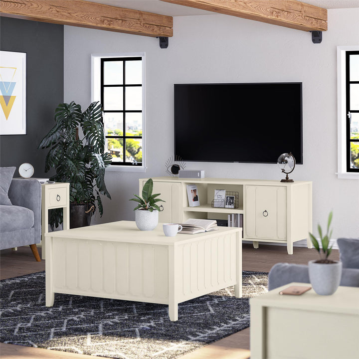 Her Majesty Lift Top Coffee Table with Hidden Storage - White