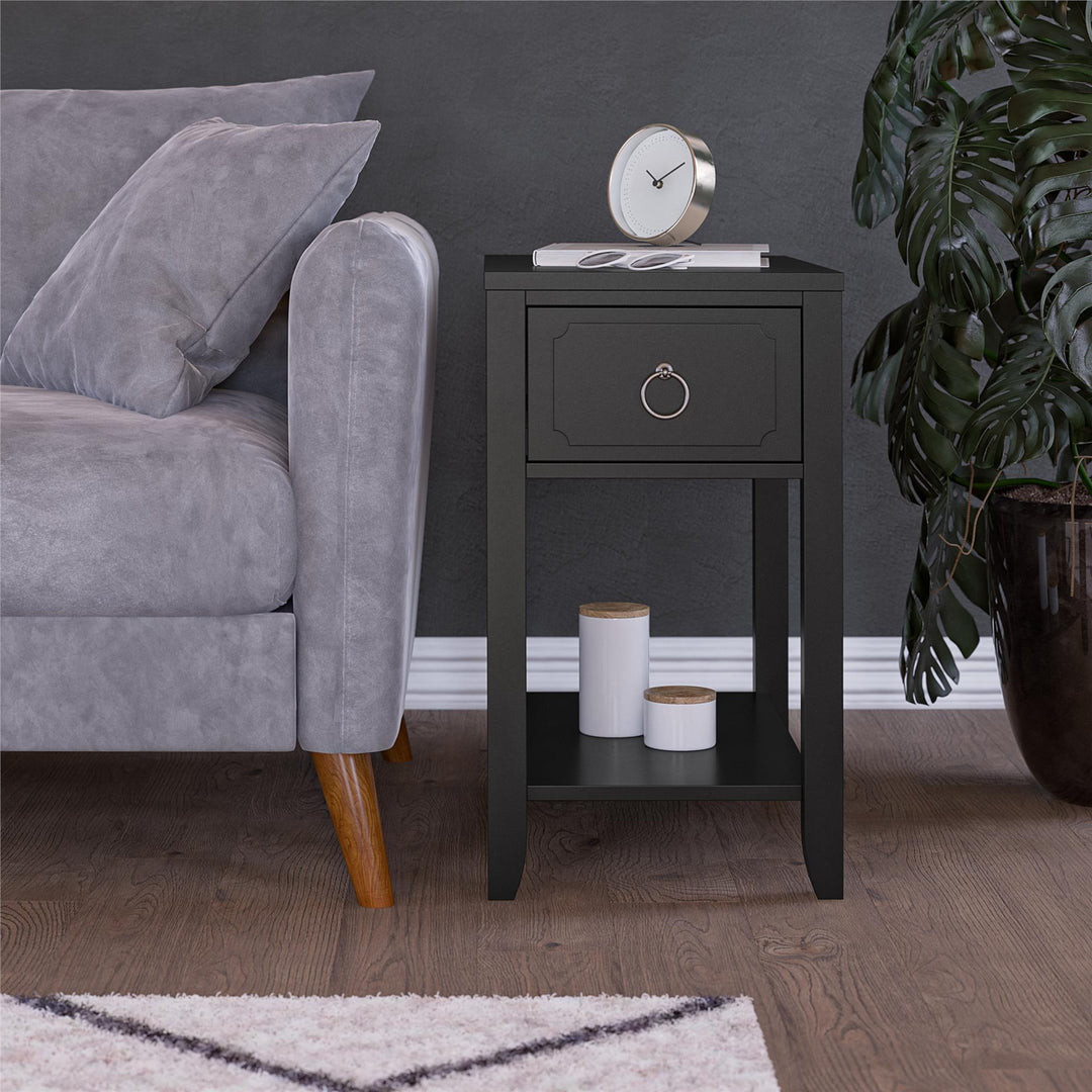 Narrow Side Table for Small Spaces -  Black