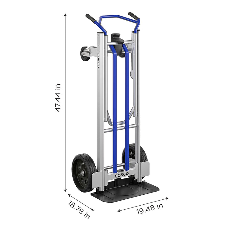 Next Gen 3-in-1 Folding Toe Plate Hand Truck, 800/1000 lb - Blue - 1-Pack