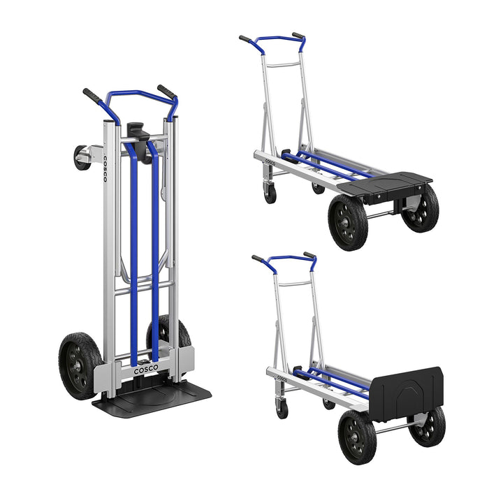 Next Gen 3-in-1 Folding Toe Plate Hand Truck, 800/1000 lb - Blue - 1-Pack