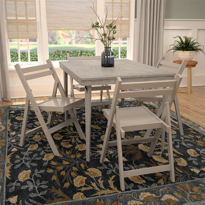 wooden slat chairs - Gray - 2-Pack