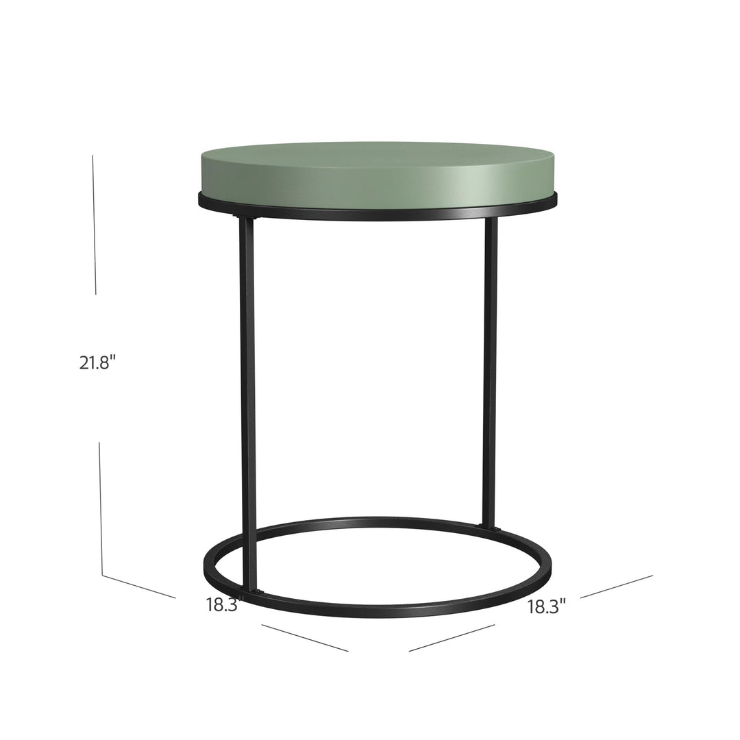 small round bedside table - Sage