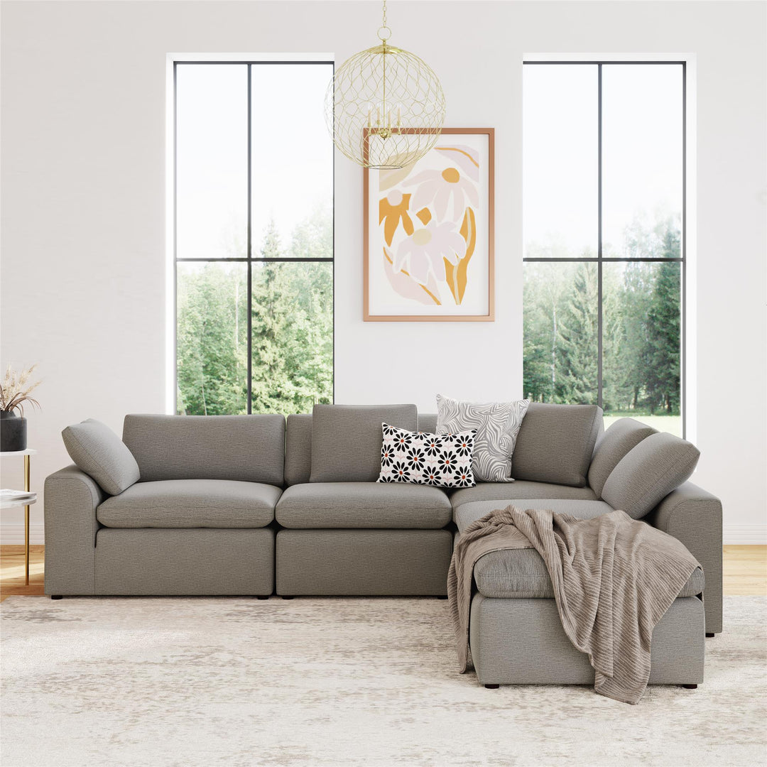 armless chair sectional - Taupe