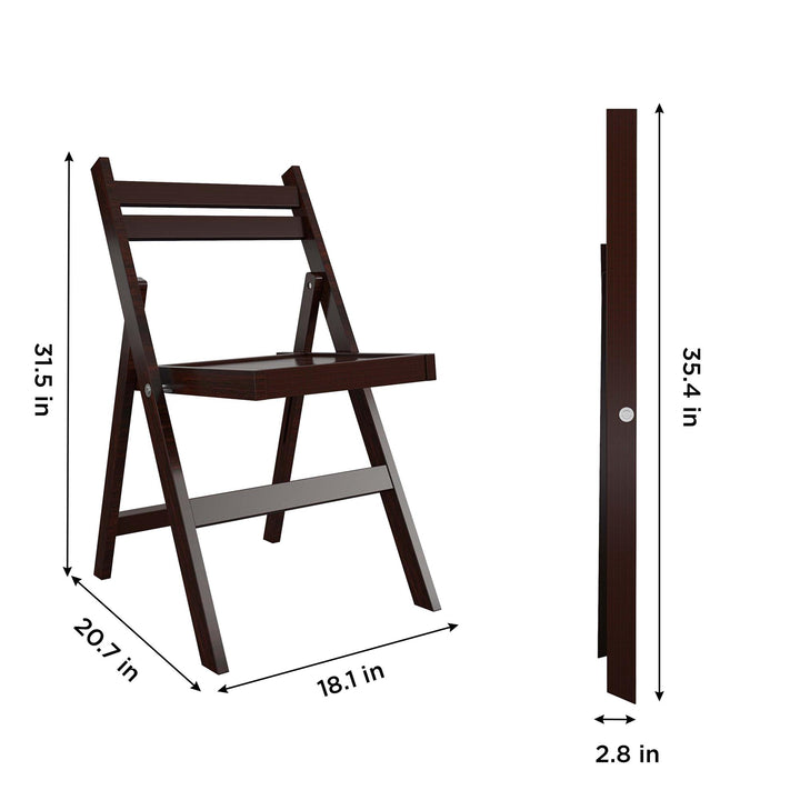folding chairs 2 pack - Dark Mahogany - 2-Pack