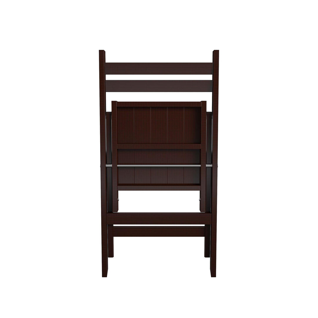 wood slat chairs - Dark Mahogany - 2-Pack