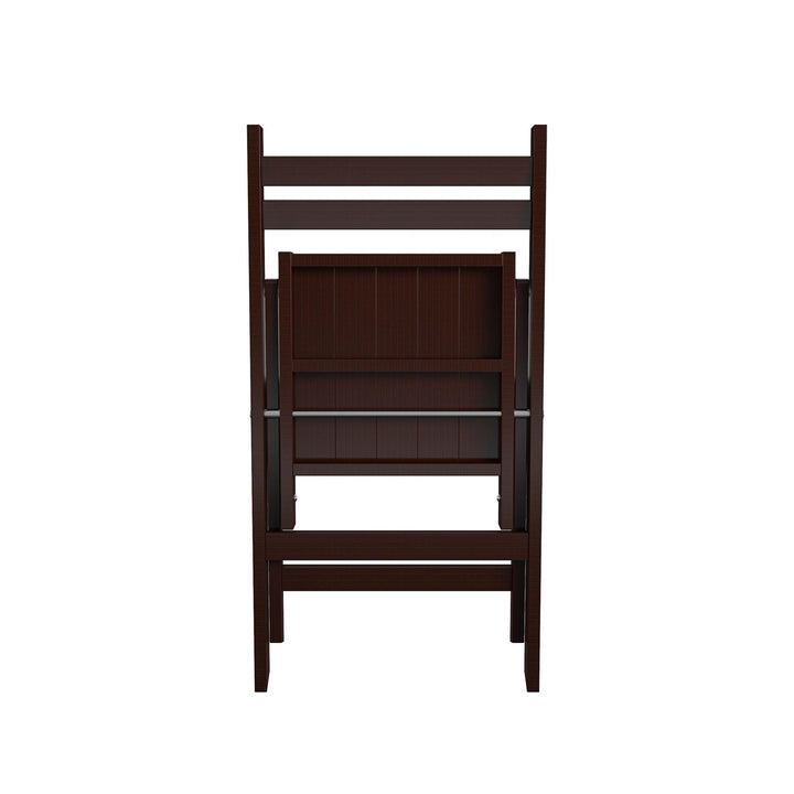 wood slat chairs - Dark Mahogany - 2-Pack
