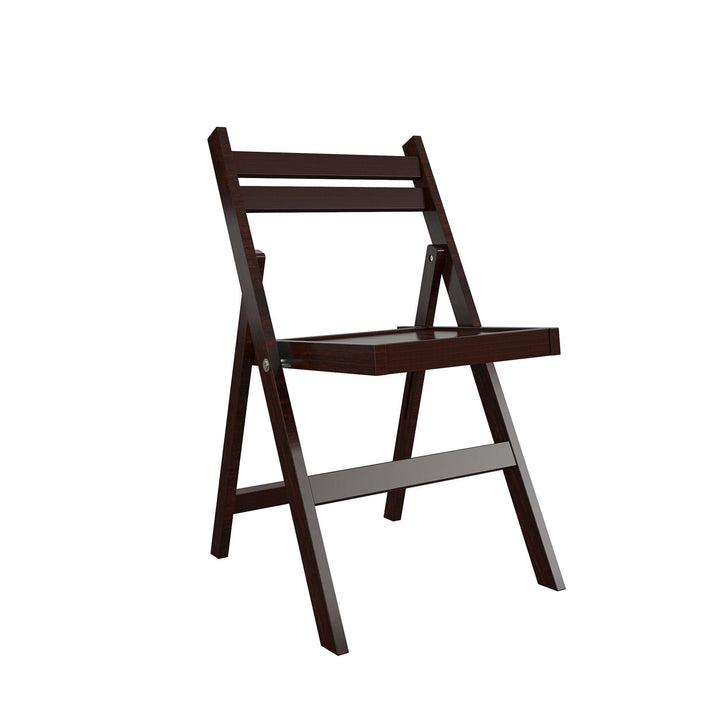 wooden patio folding chairs - Dark Mahogany - 2-Pack