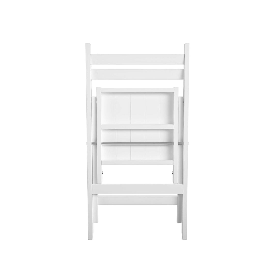 wood slat chairs - White - 2-Pack