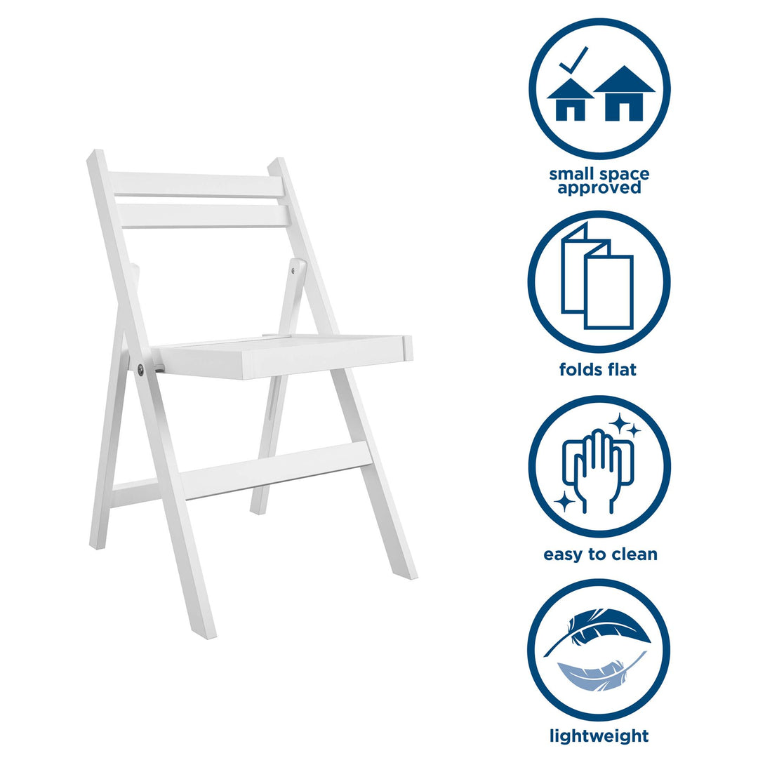 wood slat chair - White - 2-Pack