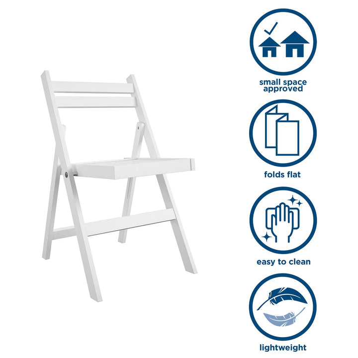 wood slat chair - White - 2-Pack