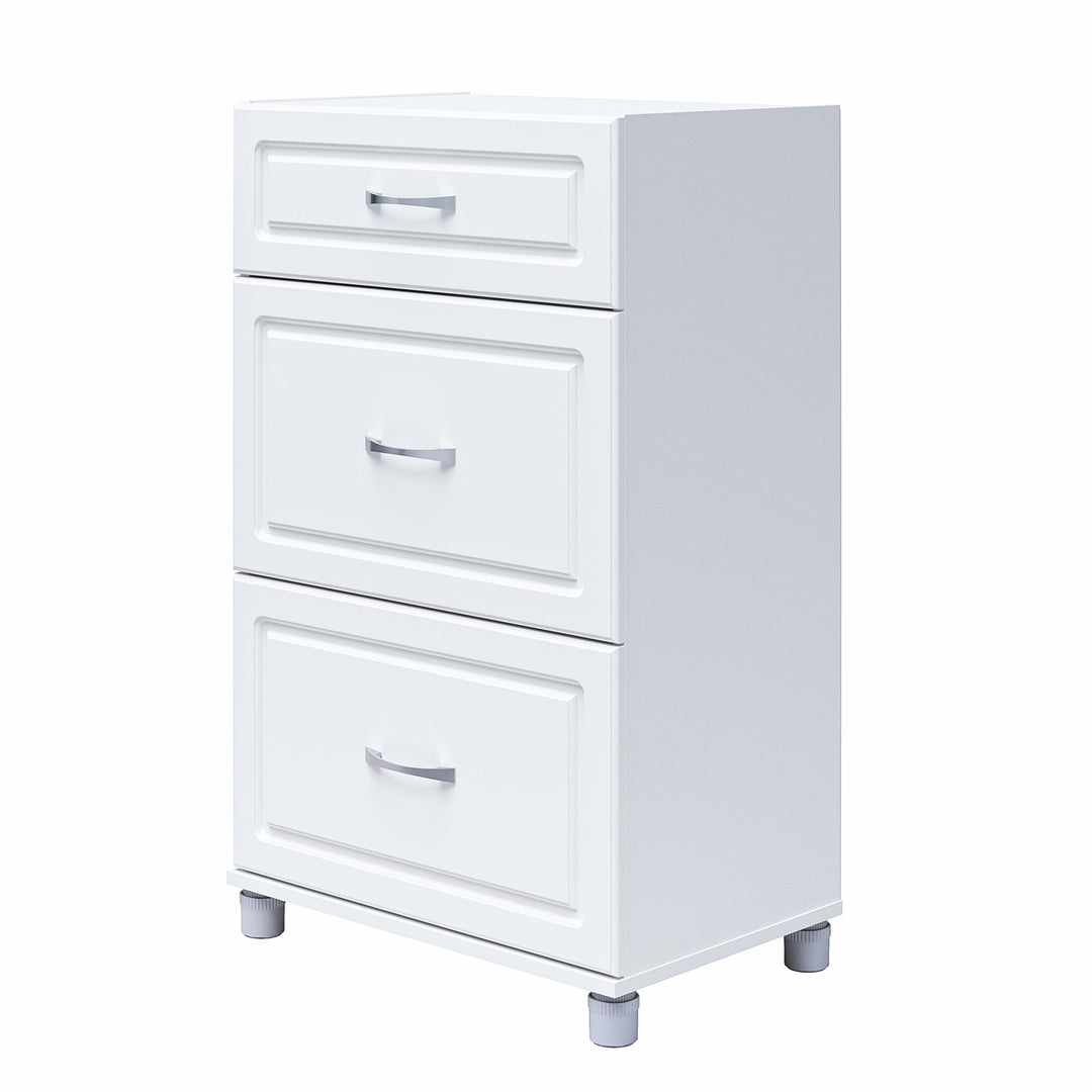 Essential 24 inch storage cabinet with drawers -  White