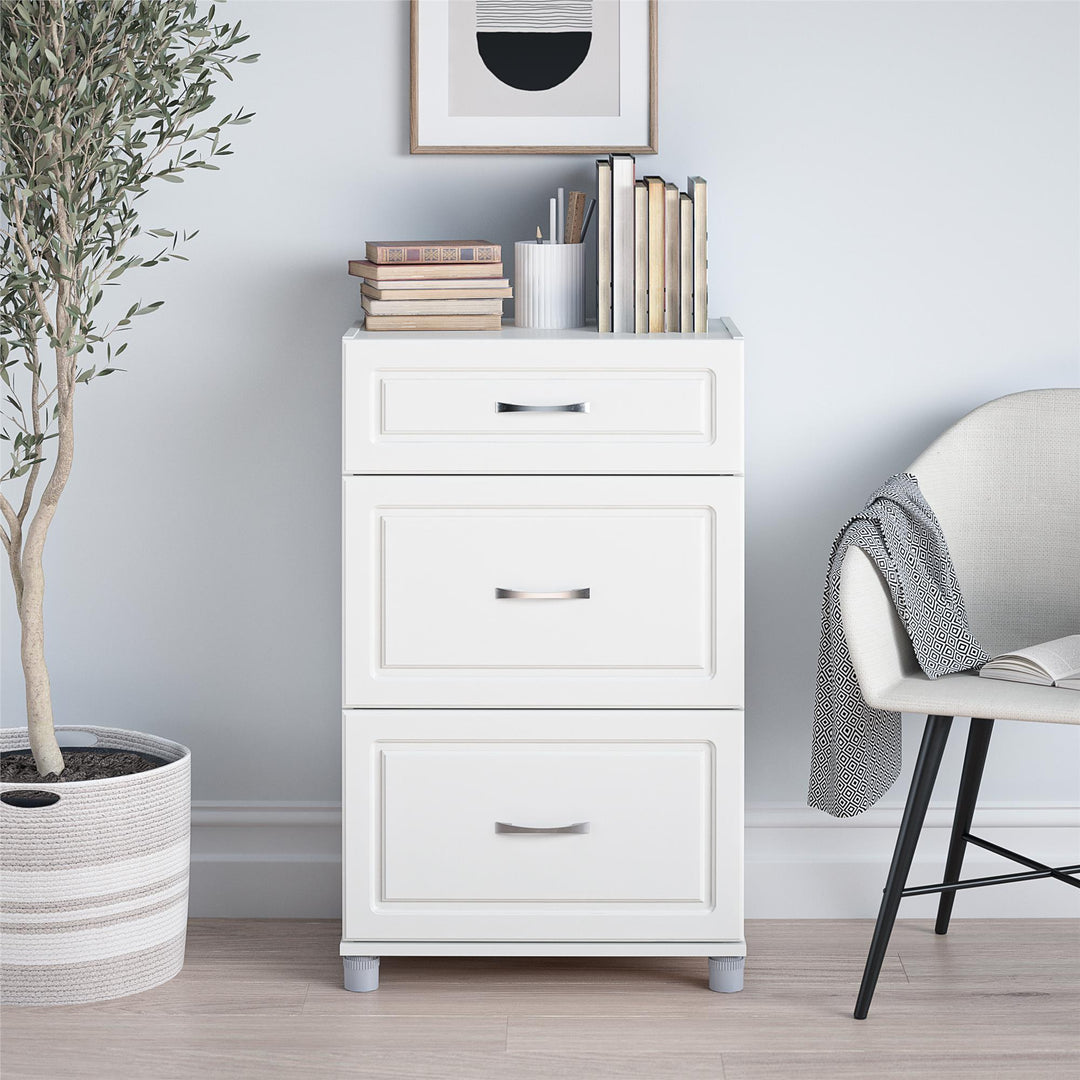 Multipurpose storage cabinet with drawers -  White