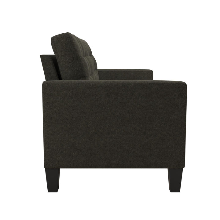 Emily Upholstered Sofa Couch with Deep Tufted Cushions - Gray