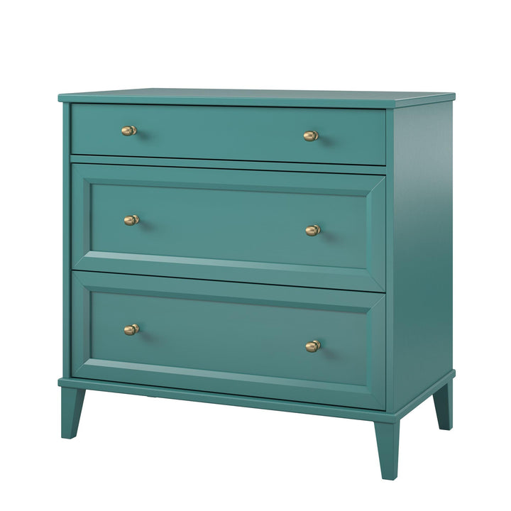 2 Drawer Dresser with Desk for Study Room -  Emerald Green