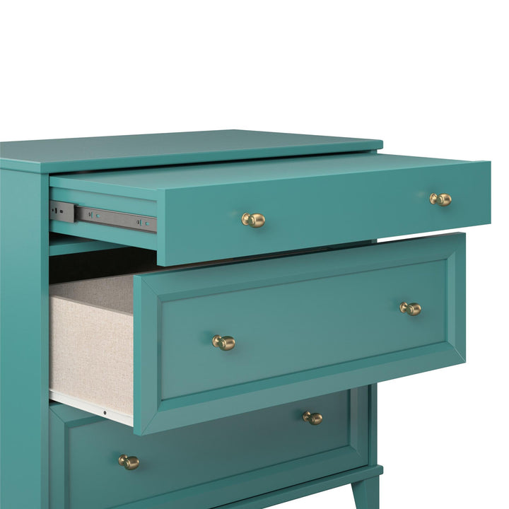 Spacious Dresser with Desk -  Emerald Green