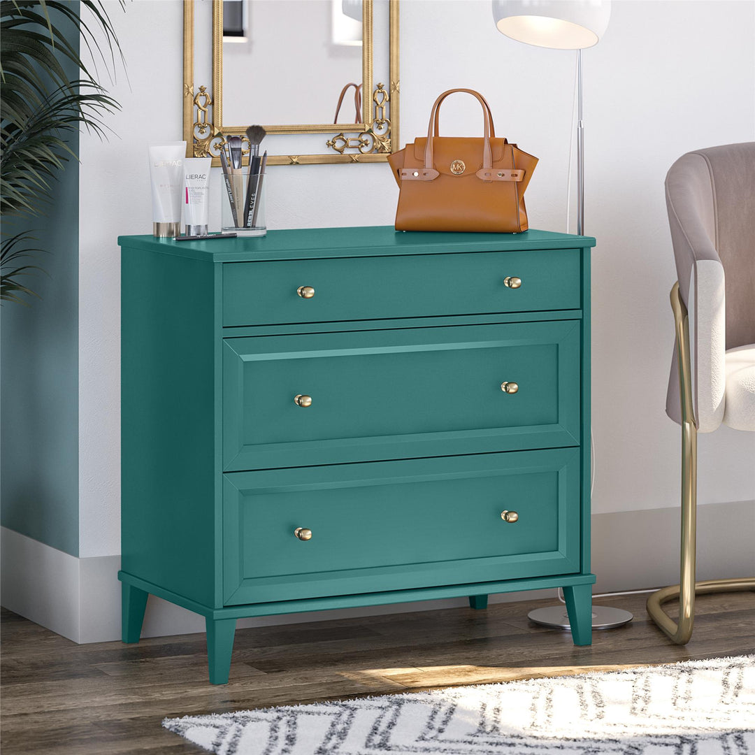 2 Drawer Dresser with Sturdy Desk -  Emerald Green
