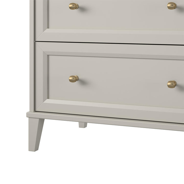 Contemporary Wide 6 Drawer Dresser -  Sharkey Grey