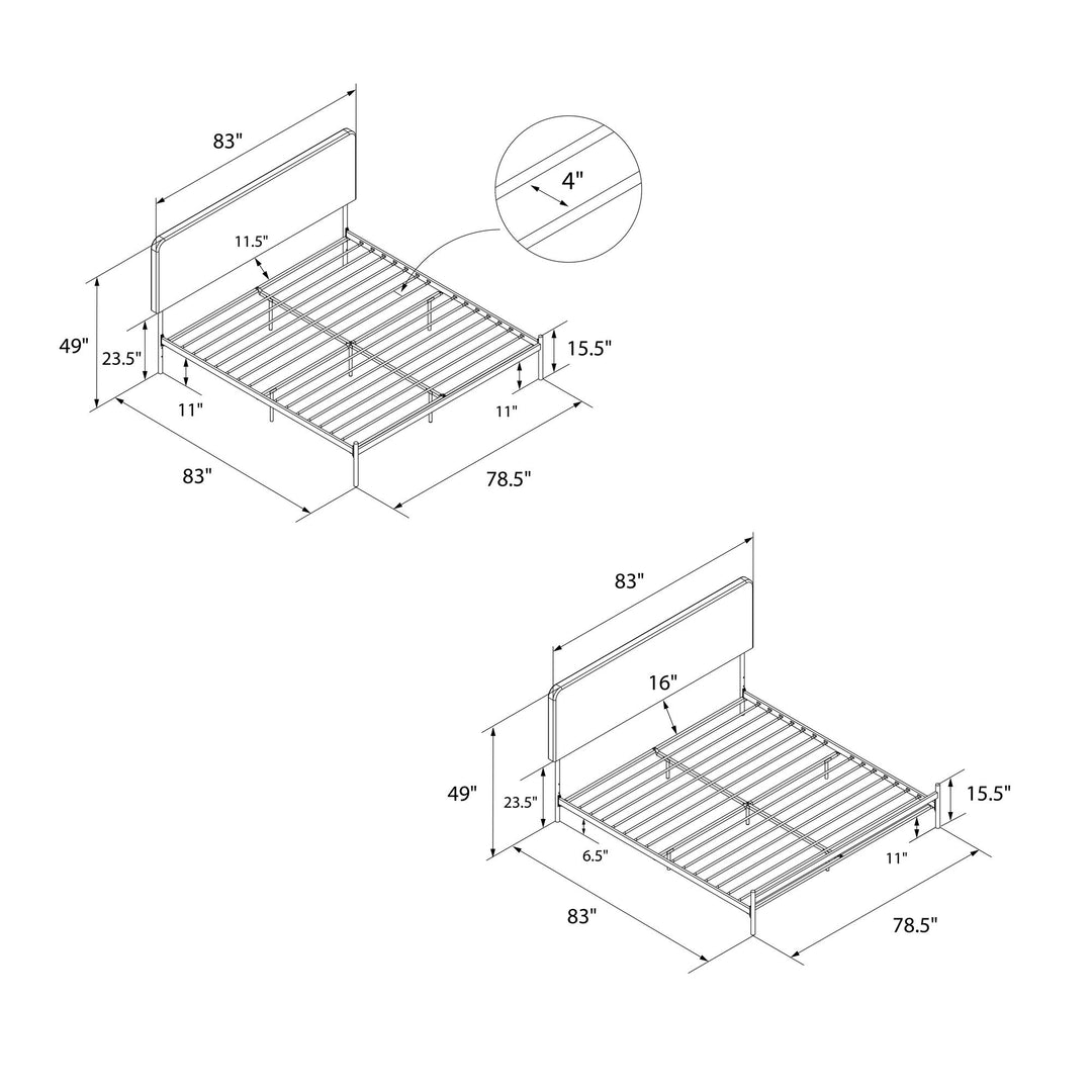headboard for adjustable beds - Gray - King Size