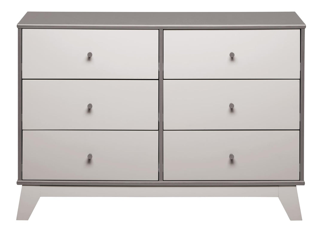Rowan Valley Flint 6 Drawer Dresser with Solid Wood Angled Feet - Gray