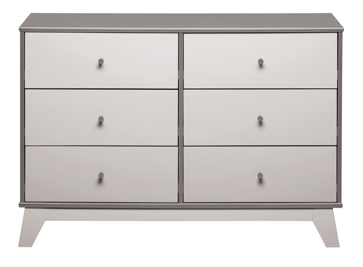 Rowan Valley Flint 6 Drawer Dresser with Solid Wood Angled Feet - Gray