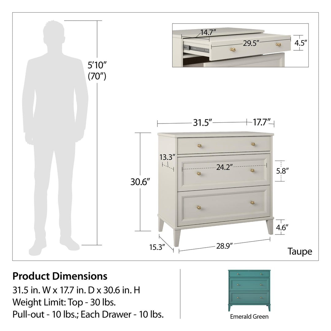Dresser with Desk for Home Office -  Emerald Green