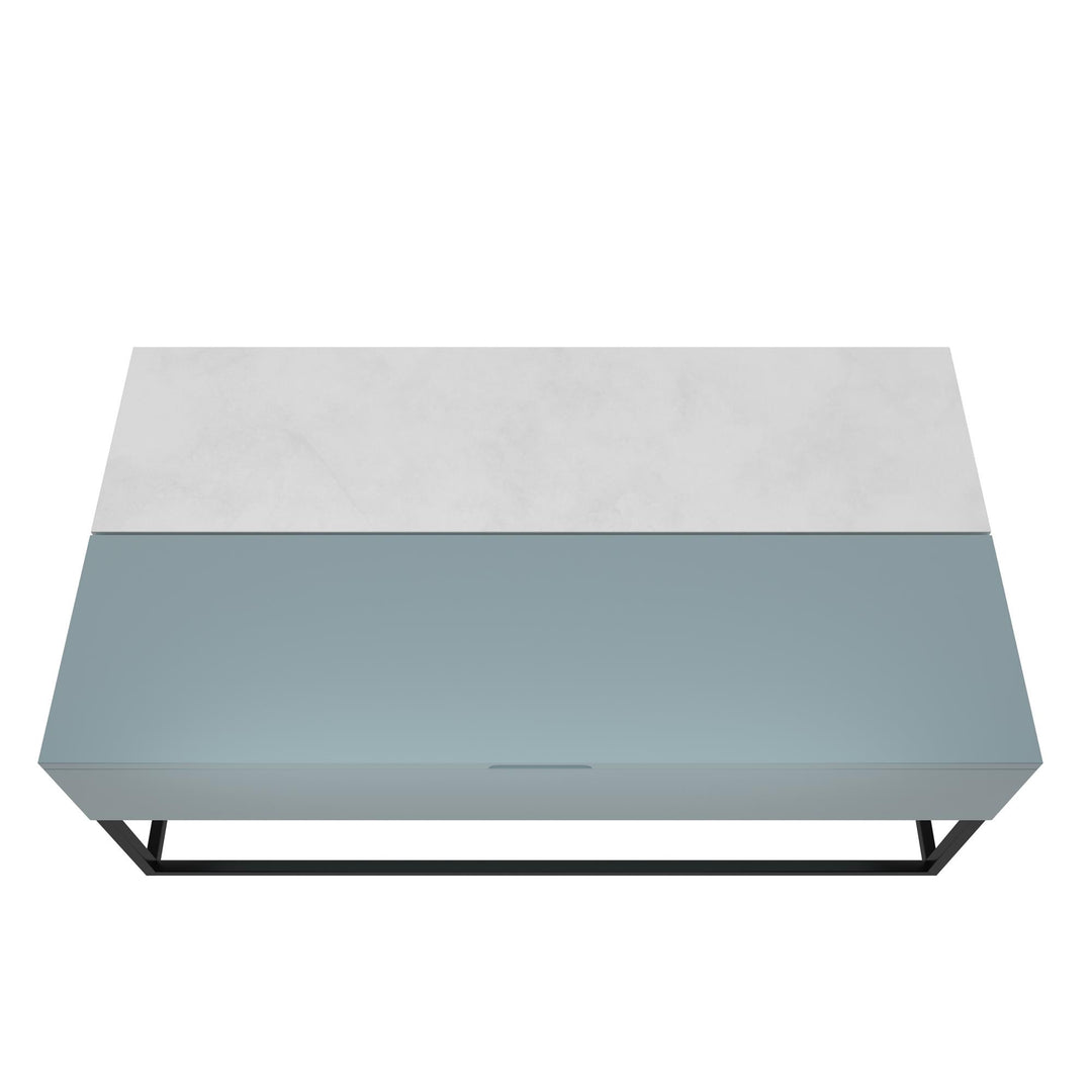lift top coffee table with drawers - Powder Blue