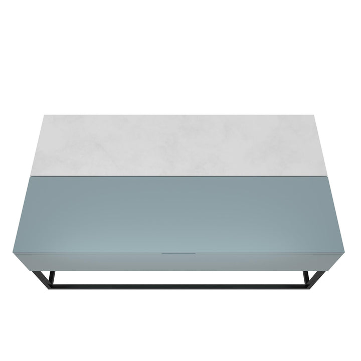 lift top coffee table with drawers - Powder Blue