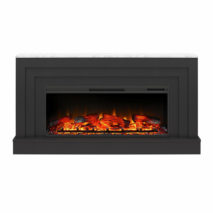 wide fireplace - Matte Black