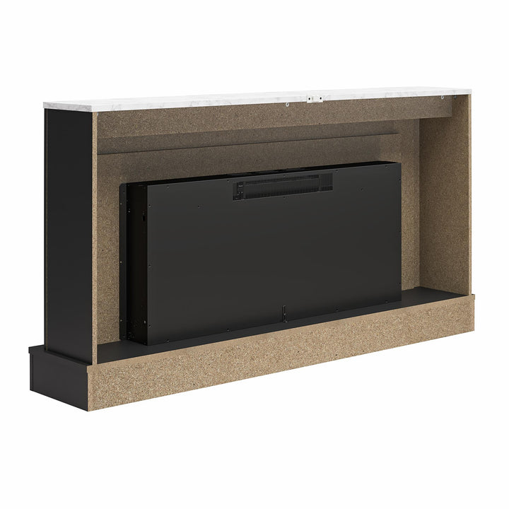 linear electric fireplace - Matte Black