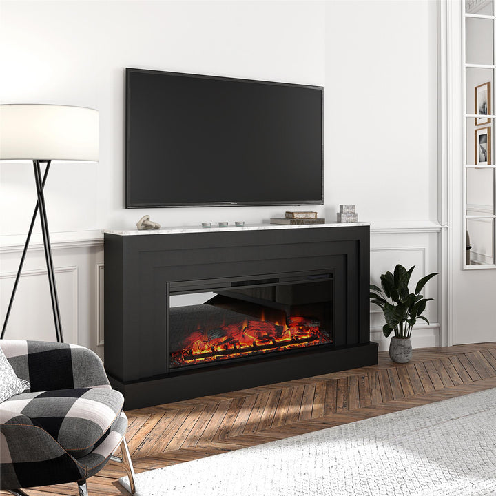 mantle fire place - Matte Black