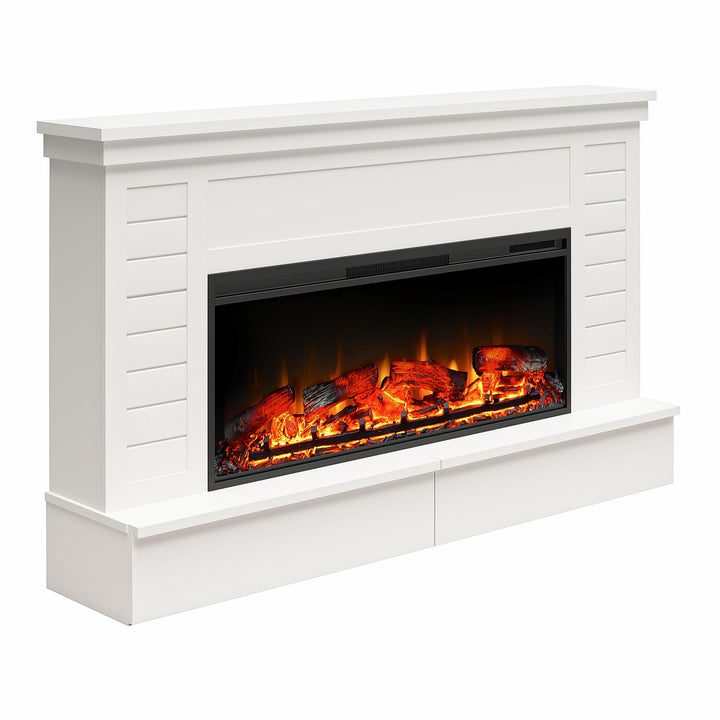 fireplace with drawers - White
