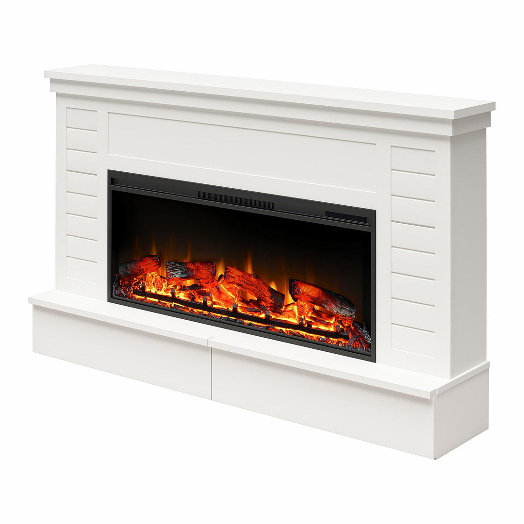 fireplace with storage - White