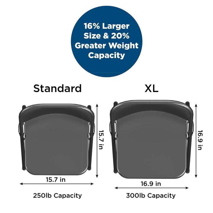 XL All-Steel Commercial Folding Chair, 300 lb. Weight Rating, Triple Brace, 4-Pack - Black - 4-Pack