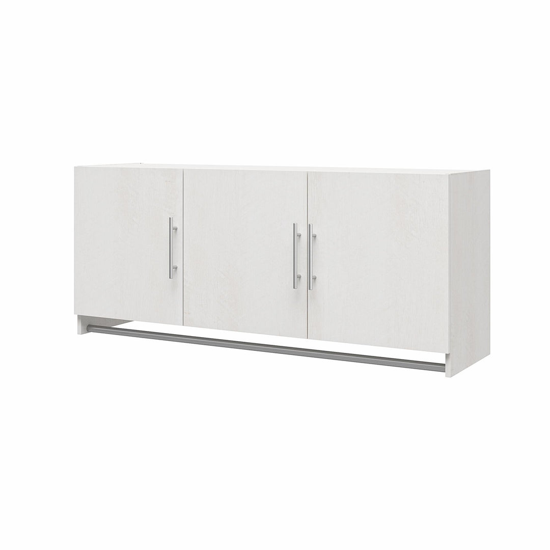 Camberly 3 Door Wall Cabinet with Hanging Rod - Ivory Oak