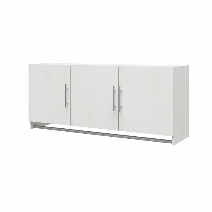 Camberly 3 Door Wall Cabinet with Hanging Rod - Ivory Oak
