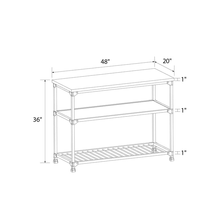 Three-tiered Storage Shelves Multifunction Island Rustic Cassy -  Rustic Oak