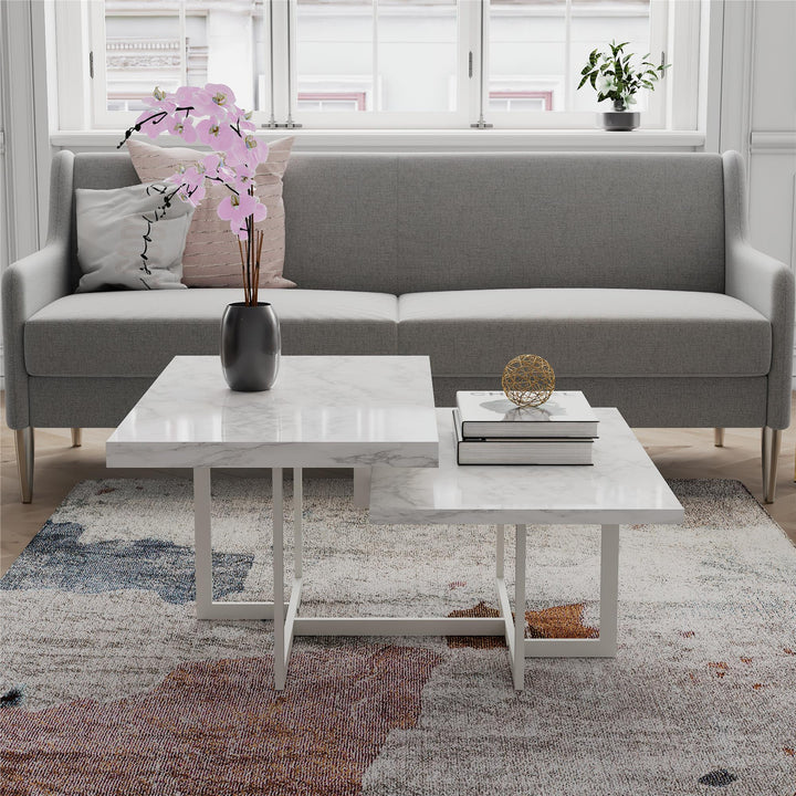 Stylish Brielle Coffee Table -  White marble