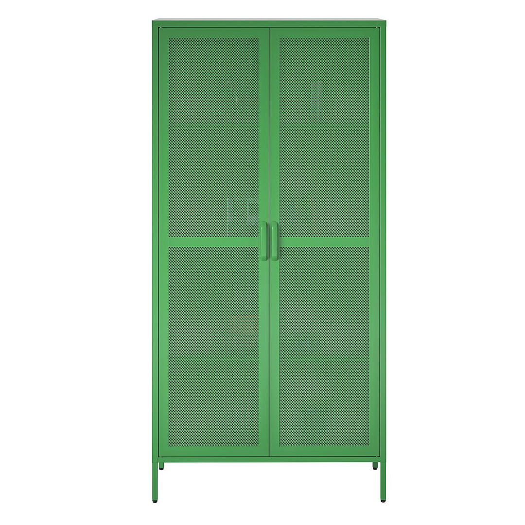 Channing Tall 2 Door Storage Cabinet: Mesh Metal Locker – RealRooms