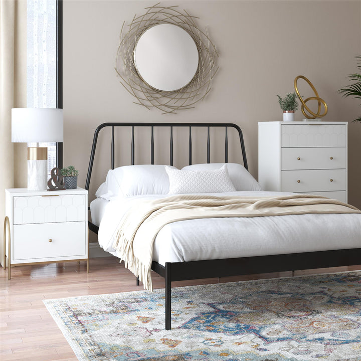 Contemporary Anastasia Nightstand -  White