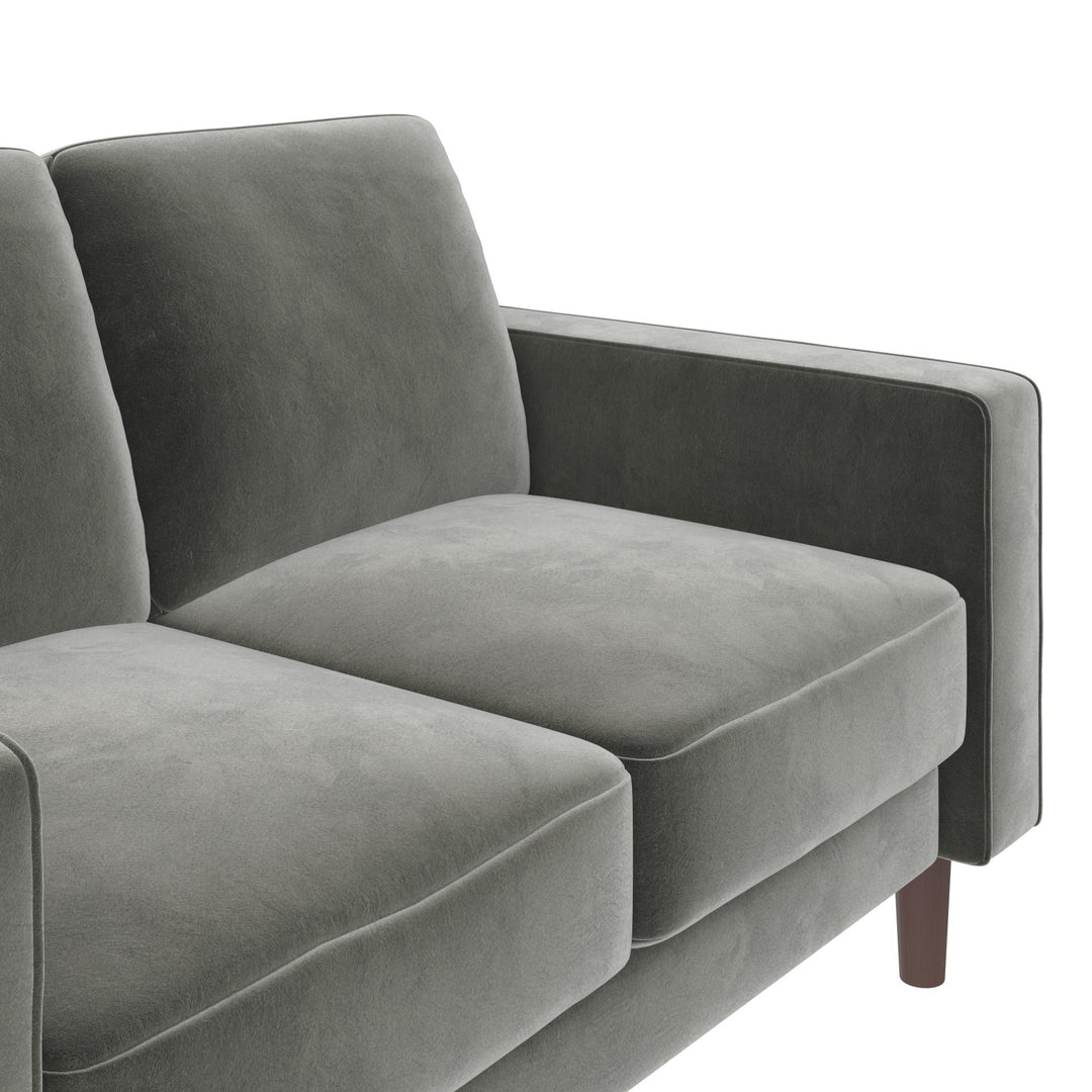 Brynn Fabric Upholstered 2 Seater Sofa with Wood Legs - Gray