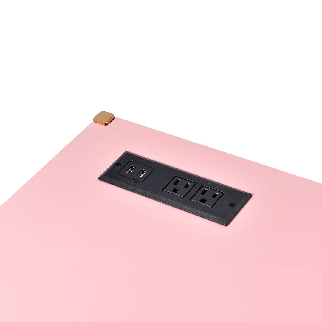 writing desk with USB connectivity - Pink