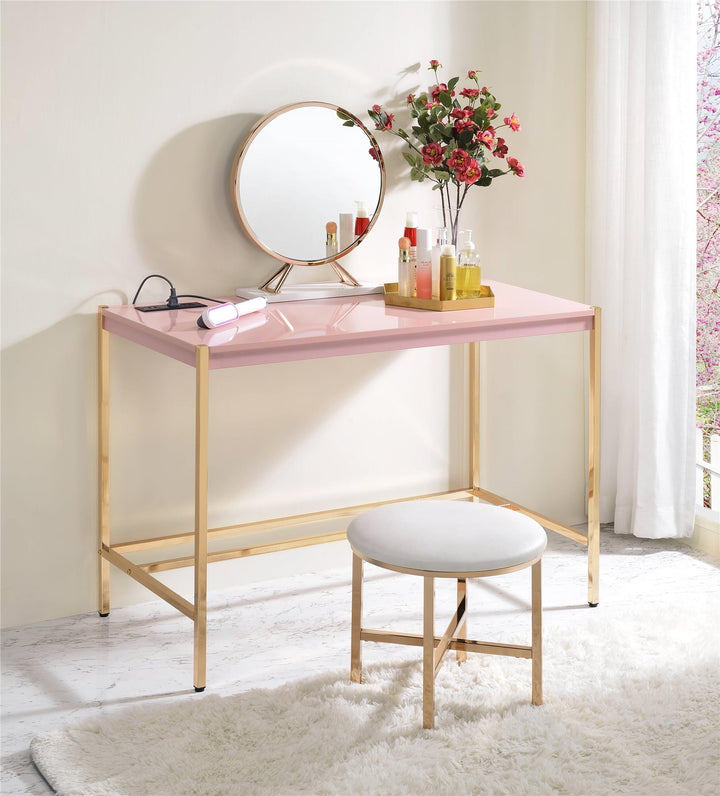 Contemporary writing desk with USB connectivity - Pink